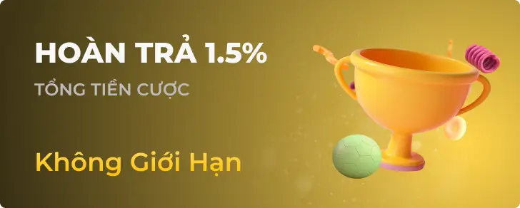 Ưu đãi hoàn trả 1.5% hấp dẫn mỗi ngày tại 32win